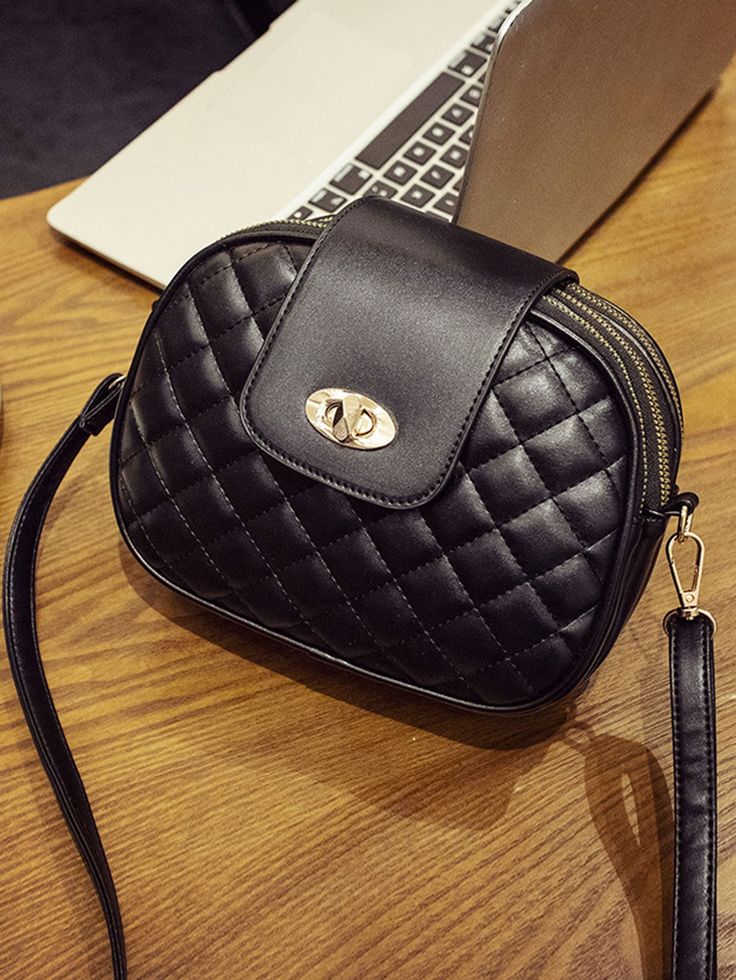 Classic Black Quilted Crossbody Bag for Women