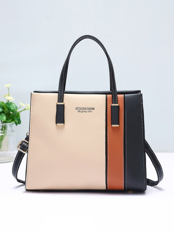 Elegant Two-Tone Handbag – Stylish Shoulder & Tote Bag for Women