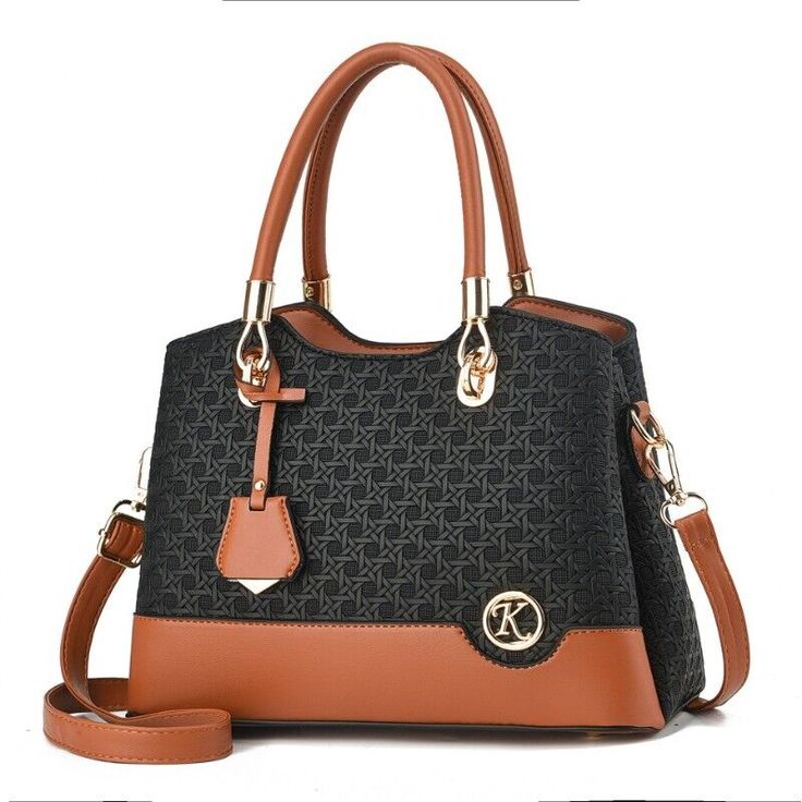 Elegant Black & Brown Hand Carry Tote Bag for Women