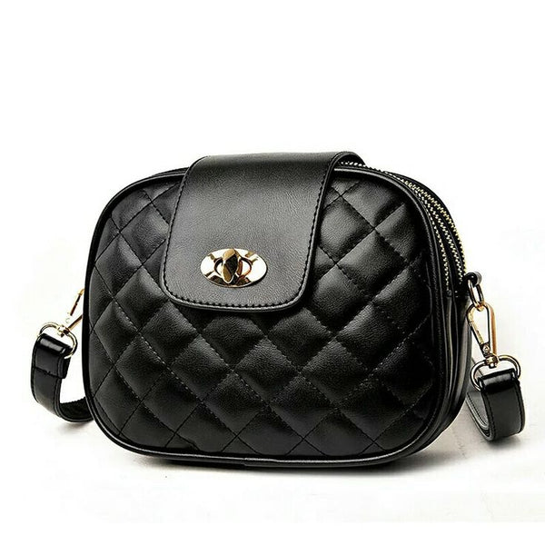 Classic Black Quilted Crossbody Bag for Women